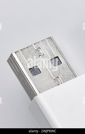 Close-up of a USB type A plug on a white background Stock Photo