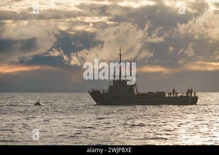 Torpedo Recovery Boat TWR-8 participates in range operations on the ...