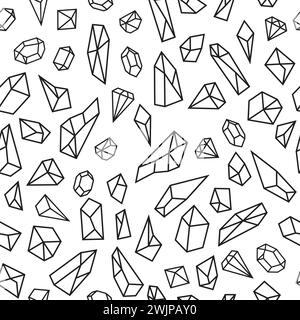 Geometric seamless pattern with crystals. Polygonal artistic background with crystal shapes. Vector illustration Stock Vector