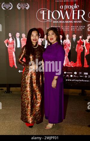 Quynh Nguyen and Lyllian Nguyen attend a private red carpet screening & reception for the International feature Film 'A Fragile Flower”. Stock Photo