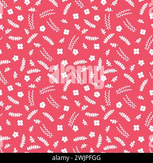 Floral seamless pattern with hand drawn elements. Spring theme. Scandinavian style. Cute flowers. Vector illustration Stock Vector