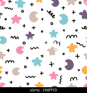 Seamless pattern with hand drawn school doodle elements. Back to school background. Welcome back. Vector illustration Stock Vector