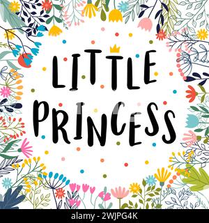 Little princess. Inspirational and motivating phrase. Quote, slogan. Lettering design for poster, banner, postcard. Vector illustration Stock Vector