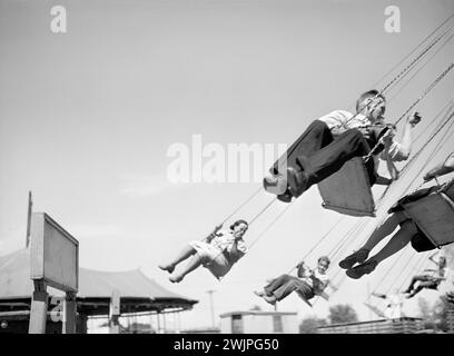 Carnival ride, part of Fourth of July celebration, Vale, Oregon, USA, Russell Lee, U.S. Farm Security Administration, July 1941 Stock Photo