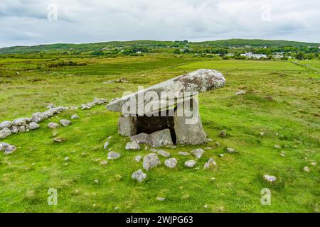 Kilclooney Dolmen, one of Ireland's most elegant portal-tombs or dolmens, located in southwest Donegal. Neolithic monument dates to between 4,000 to 3 Stock Photo
