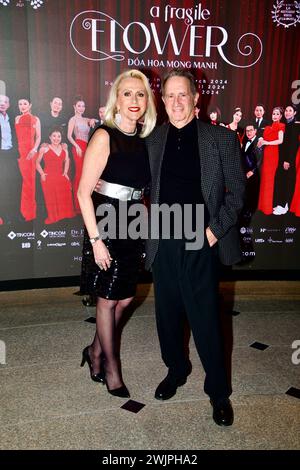 Jeanne and David Kaplan attend a private red carpet screening & reception for the International feature Film 'A Fragile Flower”. Stock Photo