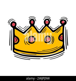 Hand drawn crown. Doodle icon. Sketch style. Royal tiara. Vector illustration Stock Vector