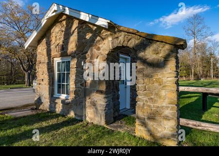 Stone park office built by the CCC in Ledges State Park near Boone