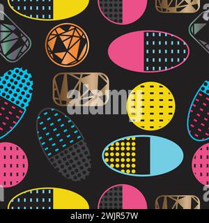 colorful dots capsules abstract seamless pattern vector Stock Vector