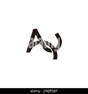 letter ay au abstract overlap logo vector Stock Vector