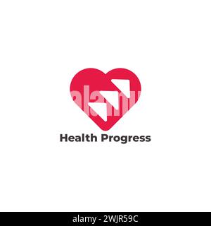 healthy heart arrow up symbol logo vector Stock Vector