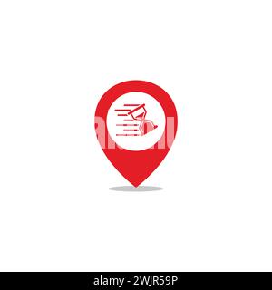fast time watch pin location delivery symbol vector Stock Vector