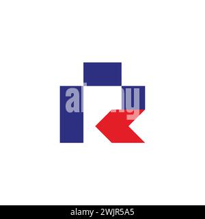 RP R P Pixel Letter Logo with Digital Shattered Black Squares. Creative ...