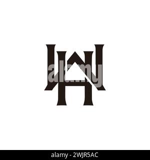 letter wh linked overlap font logo vector Stock Vector