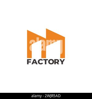 home building factory silhouette logo vector Stock Vector