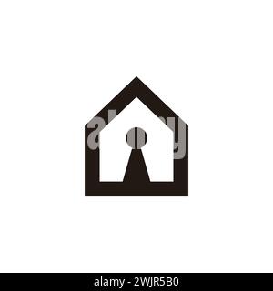 home lock hole symbol icon vector geometric design Stock Vector