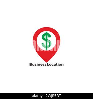 money dollar pin location business icon vector Stock Vector