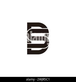 letter bs linked geometric simple logo vector Stock Vector