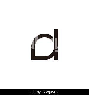 letter cd simple geometric leaf shape logo vector Stock Vector