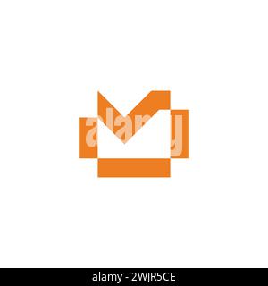 check mark open box package symbol logo vector Stock Vector