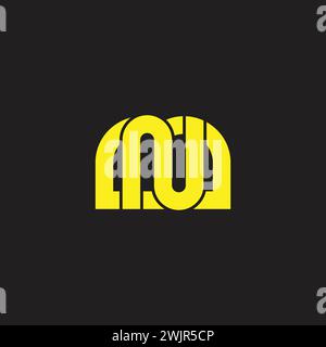 letter mn linked geometric simple logo vector Stock Vector