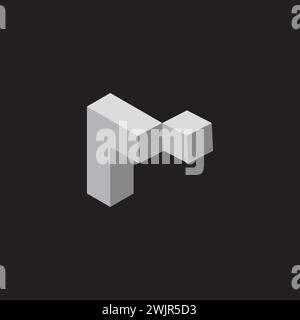 letter r 3d gradient shadow slice logo vector Stock Vector