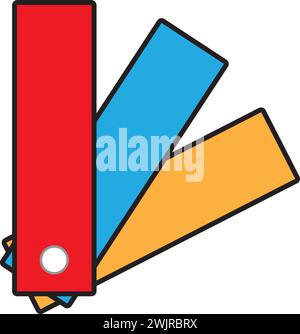 Color palette icon in different style. Colored and black color chart vector icons designed in filled outline, line, glyph and solid style. Stock Vector