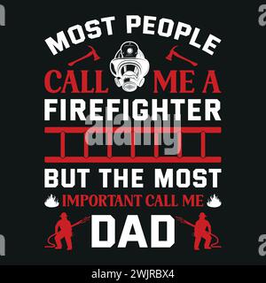 Firefighter T-Shirt Design With Vector And Elements Stock Vector