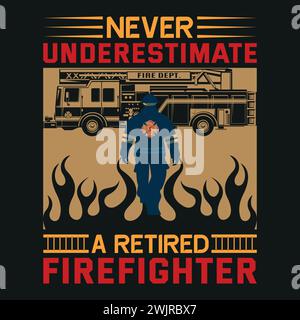Firefighter T-Shirt Design With Vector And Elements Stock Vector