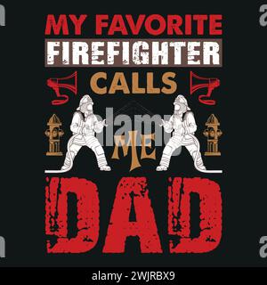 Firefighter T-Shirt Design With Vector And Elements Stock Vector