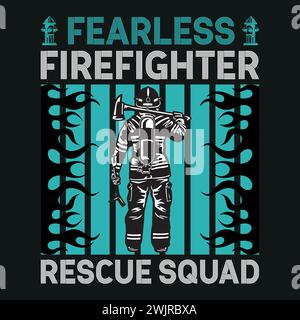 Firefighter T-Shirt Design With Vector And Elements Stock Vector