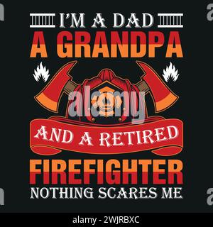 Firefighter T-Shirt Design With Vector And Elements Stock Vector