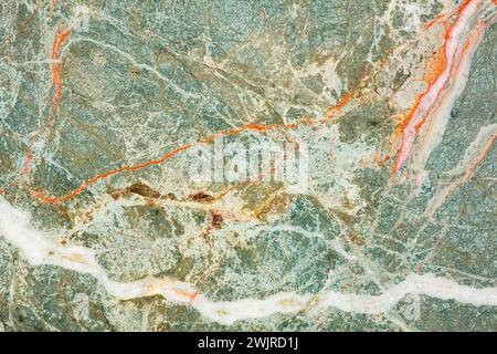 Close-Up View of Vividly Veined Turquoise Marble Stone Texture, Large format texture Stock Photo