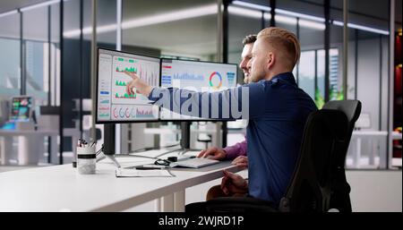 Data Analyst Using Data Analytics KPI Dashboard Stock Photo