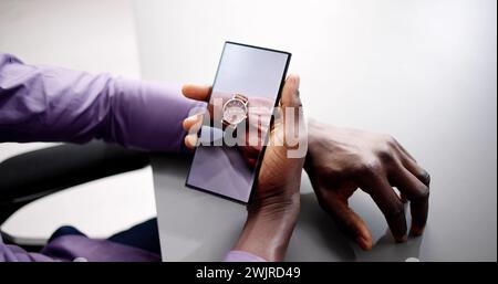 Try Virtual Fashion Watch Or Wristwatch On Hand Using Ar App Stock Photo