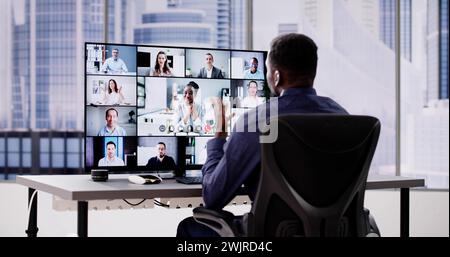 Video Conference Work Webinar Online At Home Stock Photo