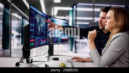 Data Analyst Using Data Analytics KPI Dashboard Stock Photo