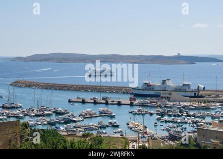 Harbour and ferry terminal on the island of Gozo - Mgarr, Malta Stock Photo