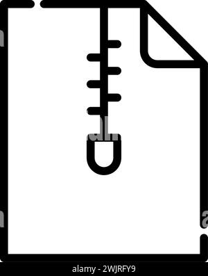 Archive file with zip fly. Pixel perfect icon Stock Vector