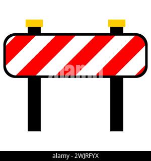 Sign with a barrier. Road barrier icon flat. Vector illustration symbol. Stock Vector