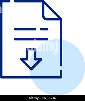 Downloading text file on your computer. Pixel perfect, editable stroke Stock Vector