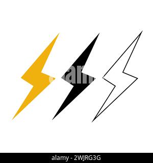 Bolt icon vector. Lightning, electric power vector logo design element. Energy and thunder electricity symbol concept. Flash bolt sign in the circle. Stock Vector