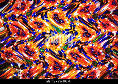 Abstract multicolored stripes on a black background. Stock Photo