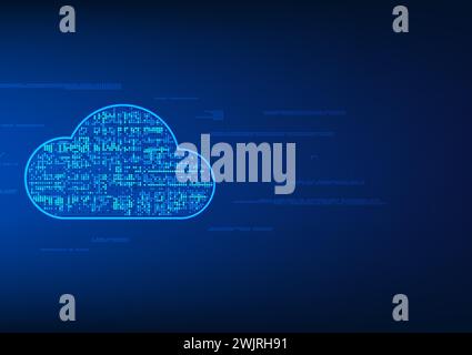 Cloud technology background Inside are small circles that connect to each other. Cloud system used to store data and be able to share information thro Stock Vector