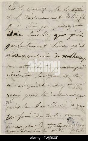 Juliette Drouet to Victor Hugo; October 13 Friday evening 9 am [1848]; Victor Hugo house - Paris Autograph letter Stock Photo