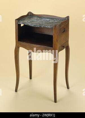 Bedside table, temple furniture. Paris, Carnavalet museum. 34144-5 Arrondissement III, Revolution (1789-1799), temple (enclosure of), 18th century Stock Photo