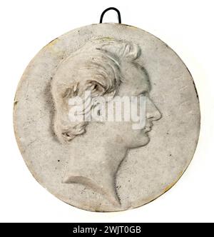 David d'Angers (1788-1856). 'Portrait of Victor Hugo (1802-1881)'. Plaster. Paris, Carnavalet museum. 72099-30 French writer, plaster, profile, portrait Stock Photo