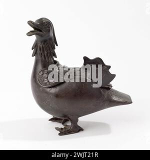 Standing duck. Bronze. Japan. Paris, Cernuschi museum. Animal, Japanese art, bronze, duck, standing, animal Stock Photo