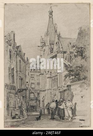 Maignan, Albert (n.1845-10-14-D.1908-09-29), rue des Priests Saint-Séverin in 1866 (dummy title). Lead mine. Carnavalet museum, history of Paris. Stock Photo