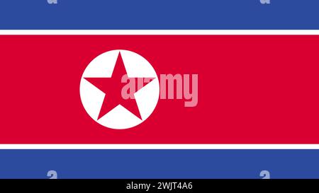 Art Illustration design nation flag sign symbol country of North Korea Stock Vector
